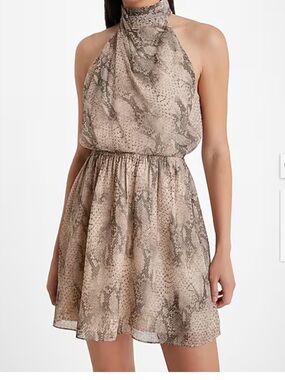 Express Snake Print Halter Dress